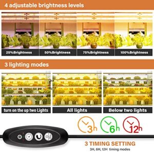 Plant Grow Light 6 Packs T5＆Full Spectrum 3500K 6500K＆Red LED with Auto Cycle Timer 3/6/12Hours Dual Channel 4 Brightness Level Growing Lamp for Indoor Plants from Seeding to Harvest