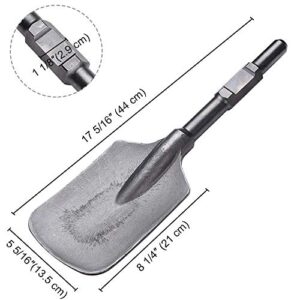 Yescom Clay Spade Chisel Bit Steel for 1-1/8" Hex Shank Electric Demolition Jack Hammer Scoop Shovel Attachment