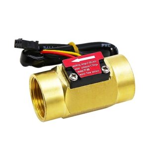 gredia g3/4"" female thread brass water flow sensor switch hall effect liquid flowmeter fluidmeter counter bsp 2-50l/min（58mm in total length）