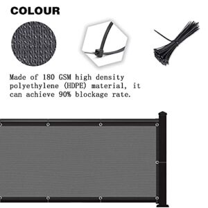 SUNNY GUARD 3'x10' Dark Grey Balcony Privacy Screen Fence, Apartments Railing Screen Heavy Duty Wind Screen for Outdoor,Deck,Backyard,Patio