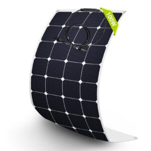 newpowa flexible solar panel 100w 12 volt monocrystalline semi-flexible bendable mono ultra lightweight high efficiency charger off-grid for uneven surfaces marine rv cabin va