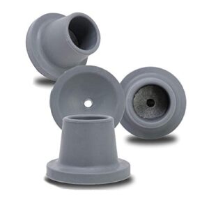 replacement feet for shower chair bath seat, shower stools and transfer bench, non-skid shower bench and tub transfer benches rubber suction cup feet, metal insert reinforced (1-1/8" i.d, grey)
