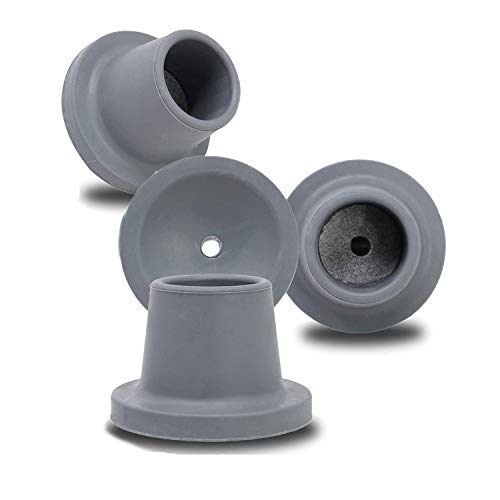 Replacement Feet for Shower Chair Bath Seat, Shower stools and Transfer Bench, Non-Skid Shower Bench and Tub Transfer Benches Rubber Suction Cup Feet, Metal Insert Reinforced (1-1/8" I.D, Grey)