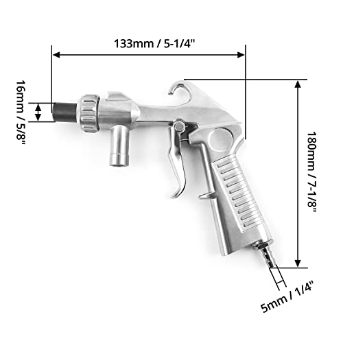 QWORK Sand Blaster Gun Kit, with 4 PCS Ceramic Nozzles, for Sandblaster