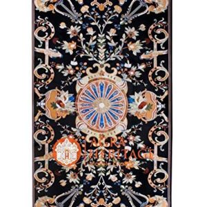 Marble Center Dining Table Top Pietra Dura Italian Inlay Design Hallway Decor | 70"x31"