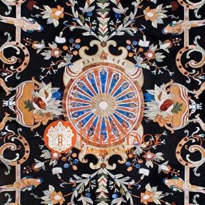 Marble Center Dining Table Top Pietra Dura Italian Inlay Design Hallway Decor | 70"x31"