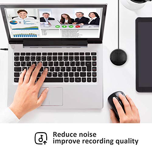 Dreokee Conference Microphone 3.5mm Desktop Computer Mic for Computer Desktop and Laptop 360° Omnidirectional Condenser Mic for Online Meeting/Class, Skype, Recording, Chatting, Gaming