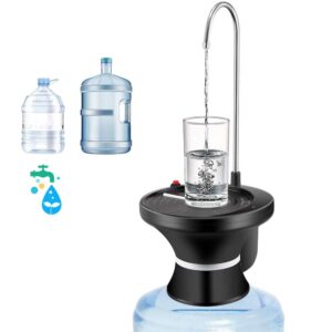 drinking water dispenser pump, automatic electric drinking water bottle pump for 1-5 gallon water jugs, usb rechargeable with 2 switch control, stable and portable for home, kitchen, office, camping