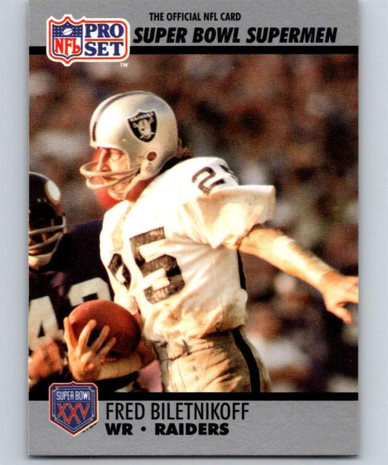 1990 Pro Set NFL Football Super Bowl 160#45 Fred Biletnikoff Oakland Raiders Official Trading Card of the National Football League