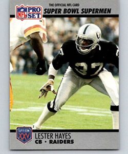 1990 pro set nfl football super bowl 160#103 lester hayes oakland raiders/los angeles raiders official trading card of the national football league