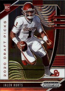 2020 panini prizm (nfl) draft picks #129 jalen hurts oklahoma sooners (nfl) draft picks rc rookie officially licenced ncaa collegiate and nflpa football panini panini football trading card (scan streaks are not on the card itself)