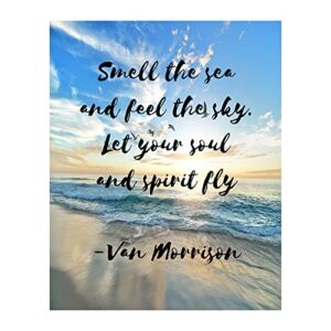 into the mystic - van morrison music decor wall art, our beach wall decor poster print is great for music room, office decor, home decor, bedroom decor or living room decor aesthetic unframed - 8x10