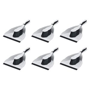 amazoncommercial - lf2100-6p 9-inch dustpan and brush set - 6-pack grey