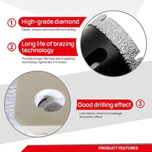 DT-DIATOOL Hex Shank Dry Diamond Drill Core Bits 2PCS 25mm Vacuum Brazed Hole Saw for Tile Porcelain Ceramic Marble Granite