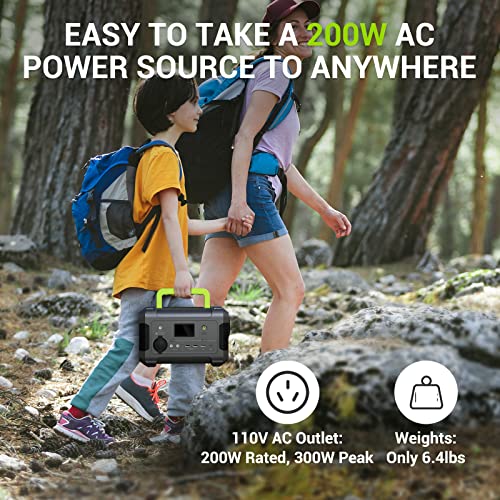 PAXCESS Portable Power Station 200W, 230Wh/62400mAh Emergency Backup Lithium Battery, 110V Pure Sine Wave AC Outlet, QC 3.0, USB-C PD Input/Output, Solar Generator for Home/Outdoor Camping Adventure