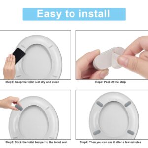 12 Pieces Universal Toilet Seat Bumpers Kit Toilet Bumpers with Strong Adhesive Rubber Bumpers Pads Replacement for Families, Hotels, Hospitals, School Toilet Seats