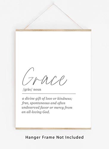 GRACE Definition Wall Art - 11x14 UNFRAMED Print - Black and White Minimalist, Dictionary-Style Quote Typography Decor. A Great Inspirational, Spiritual Gift