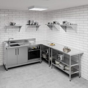 AmGood 24" Long X 16" Deep Stainless Steel Wall Shelf | NSF Certified | Appliance & Equipment Metal Shelving | Kitchen, Restaurant, Garage, Laundry, Utility Room