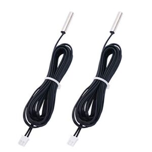 twtade 2 pcs 3m 10k b3950 thermistor temperature sensor,able to support -25 to 125 degree celsius,sensitive ntc temperature sensor probeprobes has 5 * 25mm stainless steel housing ntc-3m-2p