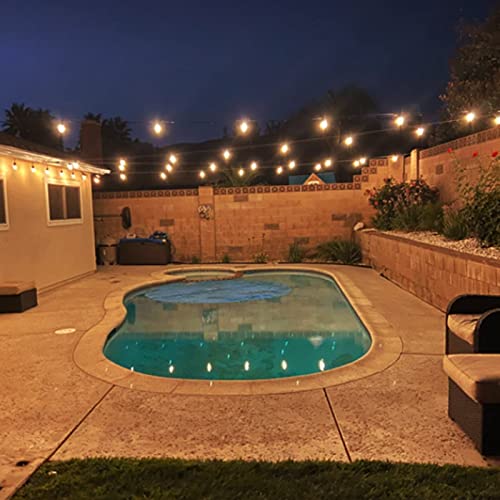 Banord Outdoor String Lights, 51FT Patio Lights with Bright 2W Shatterproof LED Dimmable Plastic Bulbs Waterproof Outdoor Hanging Lights String for Backyard, Porch, Garden, Deck, Camping, Cafe, Party