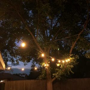 Banord Outdoor String Lights, 51FT Patio Lights with Bright 2W Shatterproof LED Dimmable Plastic Bulbs Waterproof Outdoor Hanging Lights String for Backyard, Porch, Garden, Deck, Camping, Cafe, Party