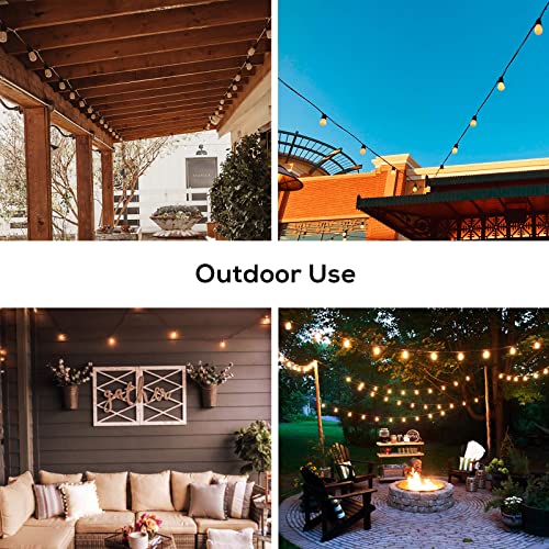 Banord Outdoor String Lights, 51FT Patio Lights with Bright 2W Shatterproof LED Dimmable Plastic Bulbs Waterproof Outdoor Hanging Lights String for Backyard, Porch, Garden, Deck, Camping, Cafe, Party