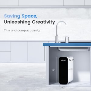 Waterdrop TSU 0.01μm Ultra-Filtration Under Sink Water Filter System, 3-Stage High Capacity, USA Tech, Smart Panel, No Waste Water, 2 Years Lifetime