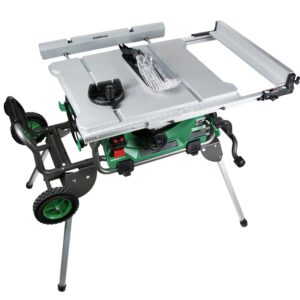 metabo hpt table saw | 10-inch blade | 35-inch rip capacity | fold & roll stand | 8 x 13/16-inch dado capacity | c10rjs