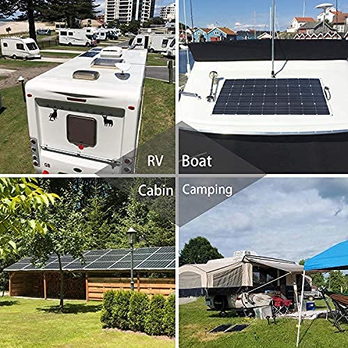 XINPUGUANG Flexible Solar Panel 200W 12V Solar Kit Monoctrystalline, 100W Solar Panel, 20A Charge Controller, Extension Cable, Alligator Clip Cable for Battery RV Car Boat Trailer (200W Solar Kit)