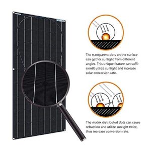 XINPUGUANG Flexible Solar Panel 200W 12V Solar Kit Monoctrystalline, 100W Solar Panel, 20A Charge Controller, Extension Cable, Alligator Clip Cable for Battery RV Car Boat Trailer (200W Solar Kit)