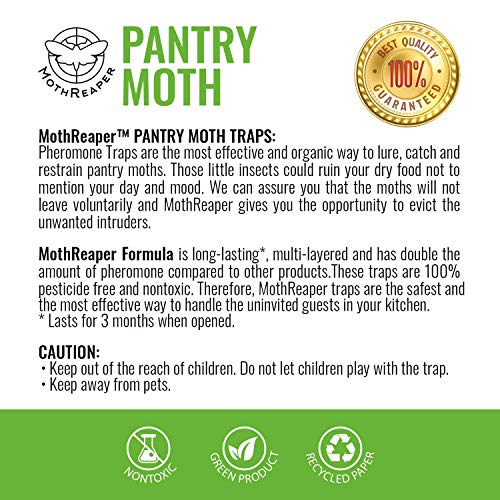 Premium Pantry Moth Traps, Insecticide-Free Moth Pheromone Traps, Glue Trap for Flour, Meal, and Seed Moths, Cupboard Moth Traps, Effective Pest and Moth Lure and Traps (20-Pack) (Dark, 20-Pack)