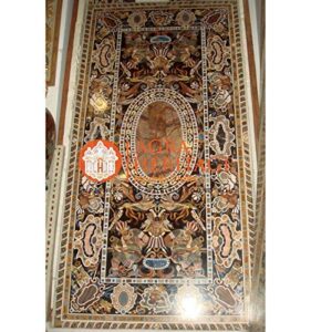 marble conference 94"x47" big dining table top pietra dura inlay hallway furniture decor