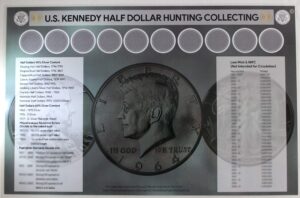 u.s. halve hunting and collecting 11" x 17" coin roll sorting mat for half dollars laminated