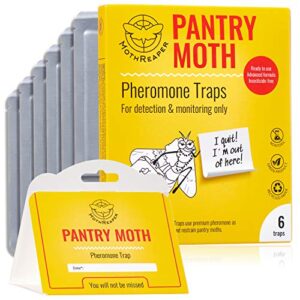 kitchen pantry moth traps - prime pantry moth traps with pheromones, pet safe pantry moth trap, food moth traps with pheromones 6 pack