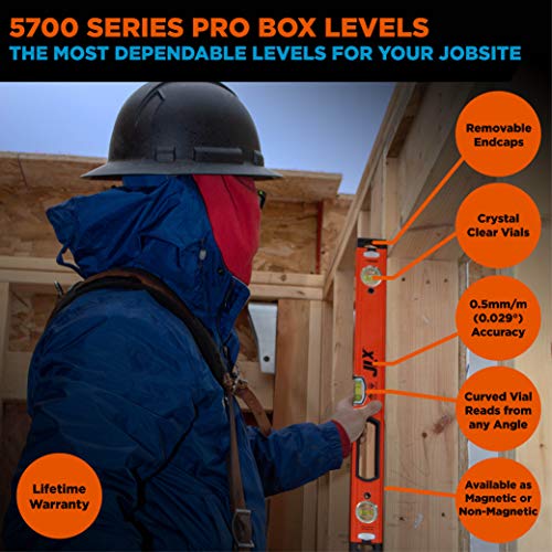 Johnson Level & Tool 5772-S JLX Heavy Duty 6 Piece Box Level Set, 72", Orange, 1 Level Set