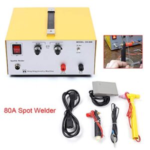 Jewelry Spot Welding Machine, 110V 80A Pulse Sparkle Spot Welder Portable Spot Welding Machine with Foot Pedal for Jewelry Gold Silver Platinum