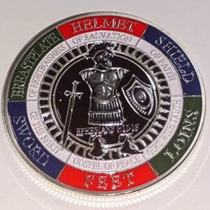 Pray Always Armor of God Religious Challenge Art Coin