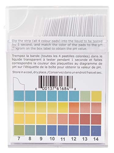 pH Strips, 0-14 Scale, for Testing Water pH, Made of Premium Litmus Paper (100 Strips)