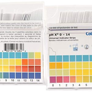 pH Strips, 0-14 Scale, for Testing Water pH, Made of Premium Litmus Paper (100 Strips)