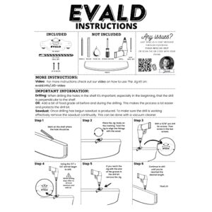 EVALD Dowel Jig Kit for Floating Shelf Bracket | 1/2 inch x 9.8 inch Drill Bit | Doweling Jig for Shelves and Mantels| Hardware Kit for Hidden Shelf Brackets | Floating Shelf DIY Woodworking Tool