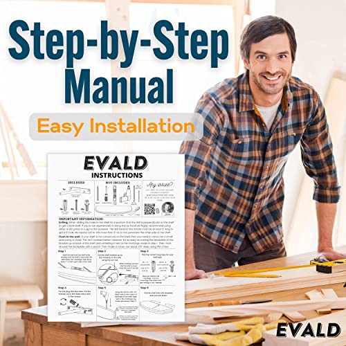 EVALD Dowel Jig Kit for Floating Shelf Bracket | 1/2 inch x 9.8 inch Drill Bit | Doweling Jig for Shelves and Mantels| Hardware Kit for Hidden Shelf Brackets | Floating Shelf DIY Woodworking Tool