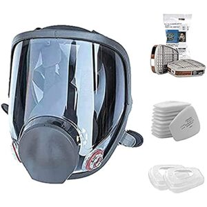 erock 15 in 1 full face respirator,anti-fog respiratory supplies wide field of view,suitable for spray paint, coating, chemical industry, welding
