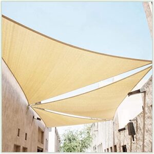 colourtree 24' x 24' x 33.9' beige right triangle ctaprt24 sun shade sail canopy mesh fabric uv block upf50 - commercial heavy duty - 190 gsm - 3 years warranty (we make custom size)