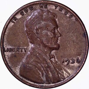 1936 lincoln wheat cent 1c very fine