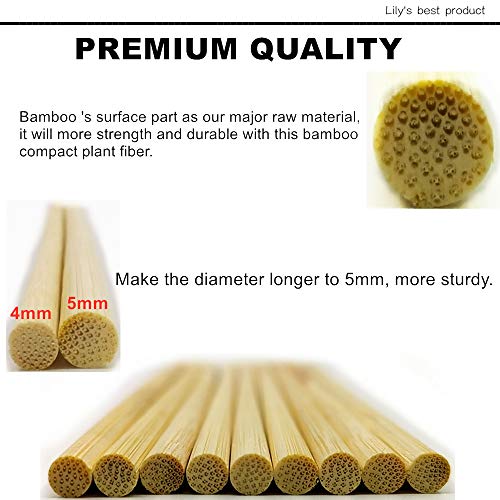 HOPELF 50 Pack 16" Bamboo Plant Stakes for Wood Garden Sticks，Wooden Indoor Gardening Floral Potted Plant Support，Crafts, More Size Choices 8"/12"/16"