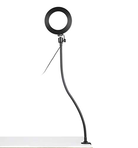 Webcam Streaming Light, Webcam Stand with 6'' Ring Light, USB Webcam Light Mount Kit for Logitech Webcam C920s C920 C930e C922x C930 C922 C925e C615 Brio - Dual 25 inch Arm Stand