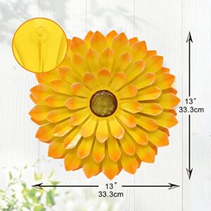 Goodeco Metal Wall Art Flowers - Sunflower Gifts for Women- Large Iron Floral Wall Decor for Balcony/Patio/Porch/Office/Bedroom/Living Room,Best Wall Decor Gift idea 13" (3pack)