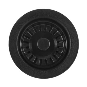 ruvati kitchen sink basket strainer drain assembly - matte black - rva1038bl