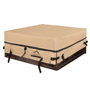 himal square hot tub cover - heavy duty 600d polyester waterproof,uv protection spa cover for hot tub(85 x 85 inch,beige)