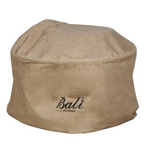 bali outdoors round fire pit covers waterproof and weather resistant pvc material, 33.07"d 21.26"h, brown
